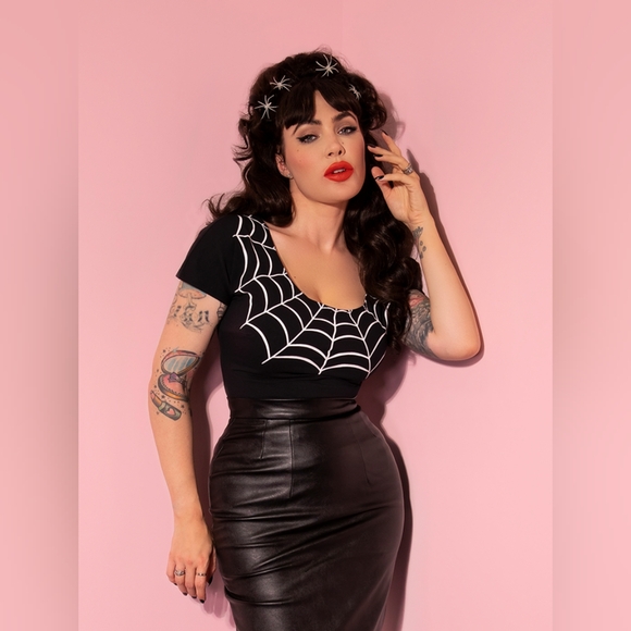 Vixen by Micheline Pitt Tops - XS NWOT Vixen Mantrap Spiderweb Top